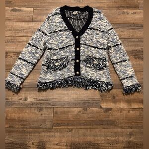 Chic Off-the-Shoulder Sweater - Black and Cream